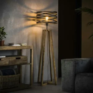 Coussin ergonomique pour Lampadaire novateur effet ruban pieds bois naturel RALF