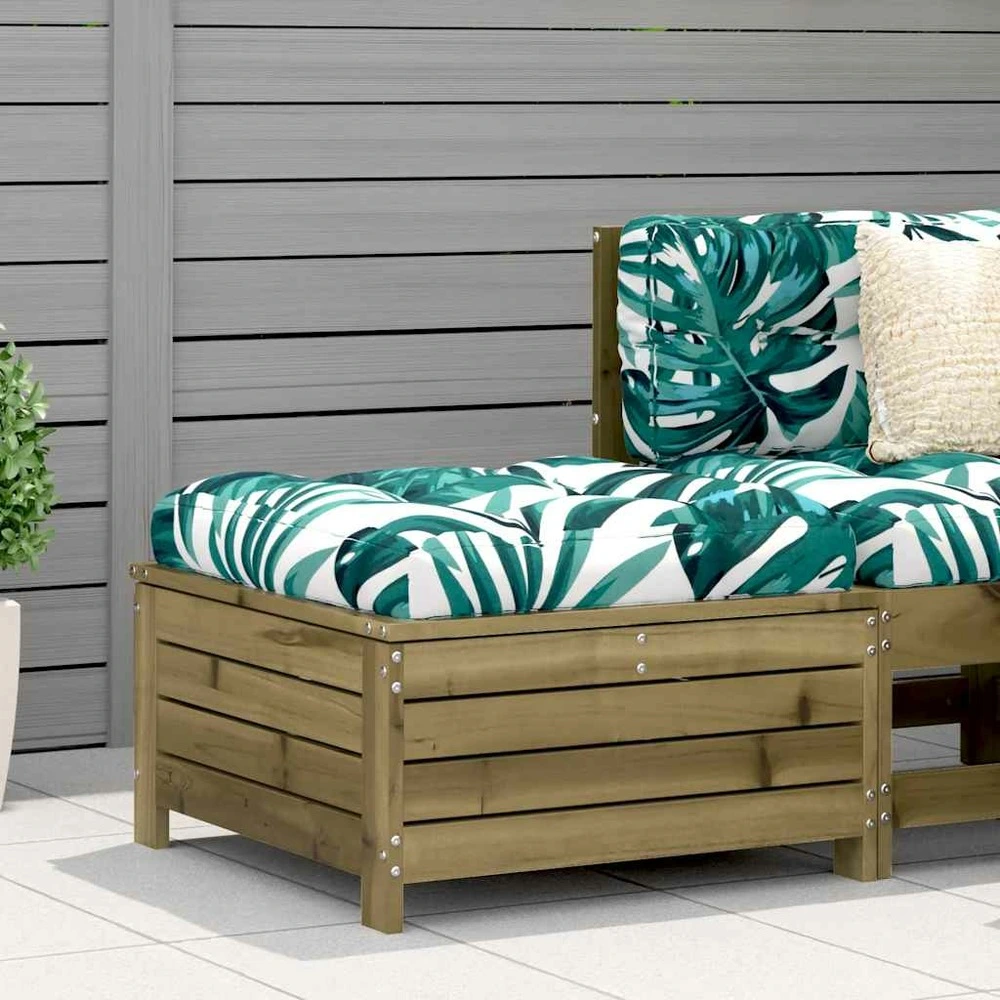 Coussin ergonomique pour Repose-pied de jardin 62x63,5x32 cm bois de pin imprégné