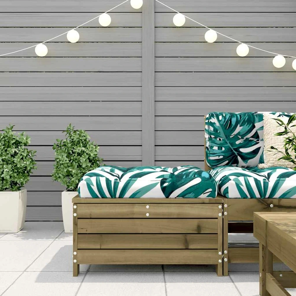 Coussin ergonomique pour Repose-pied de jardin 62x63,5x32 cm bois de pin imprégné