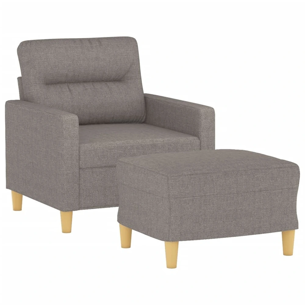 Fauteuil avec repose-pied taupe 60 cm tissu