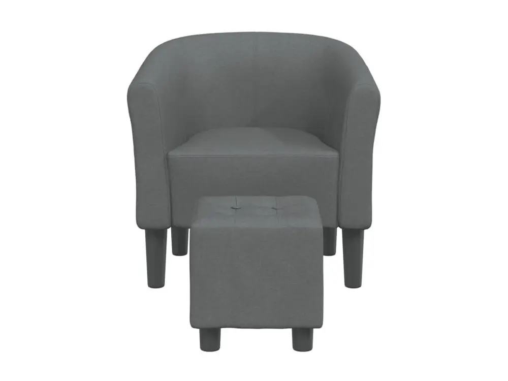 Fauteuil cabriolet avec repose-pied gris noir tissu