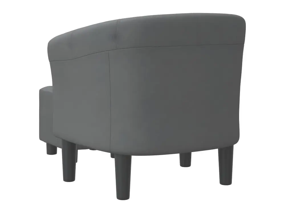 Fauteuil cabriolet avec repose-pied gris noir tissu