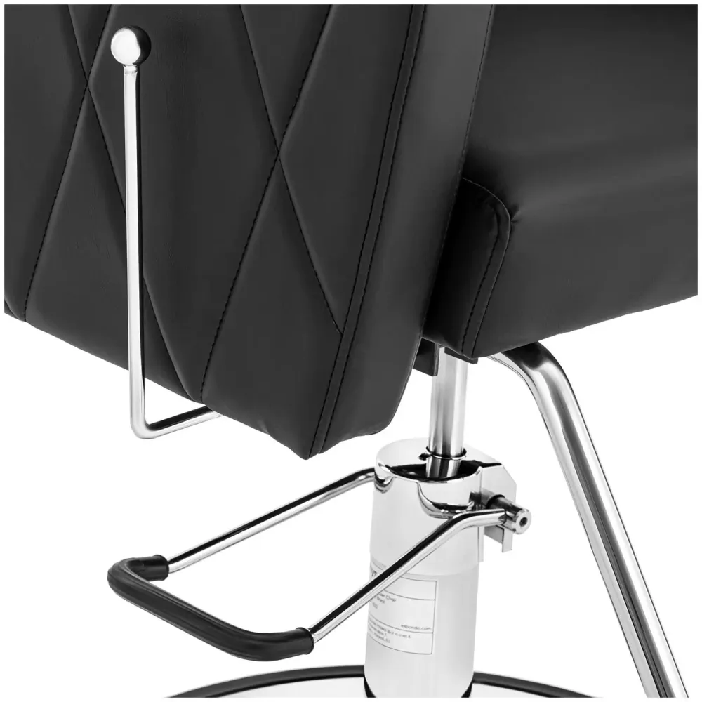Fauteuil de coiffeur professionnel avec repose-pieds 200 kg acier inoxydable VINYLE noir 14_0008944