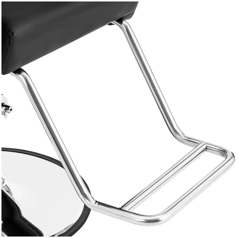 Fauteuil de coiffeur professionnel avec repose-pieds 200 kg acier inoxydable VINYLE noir 14_0008944