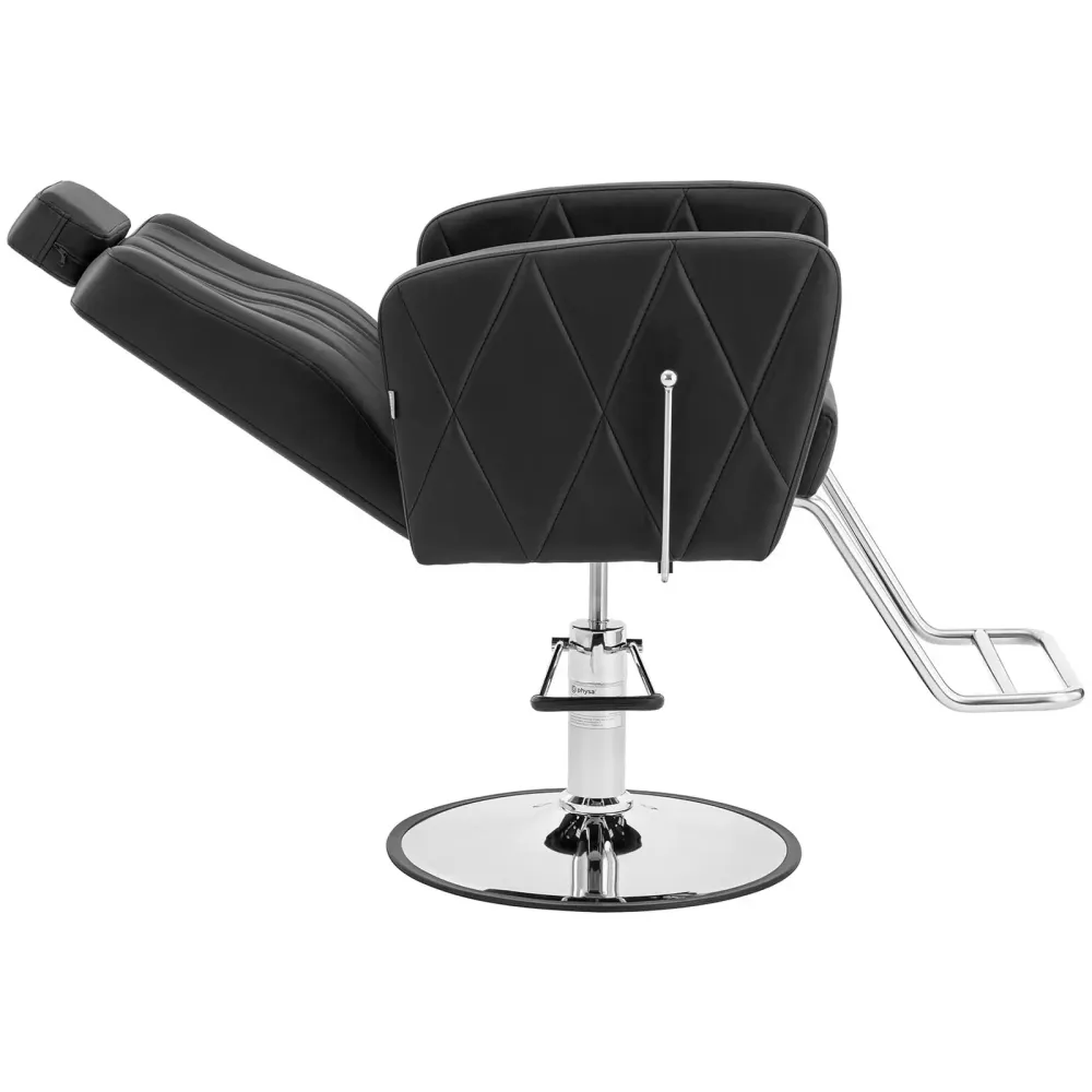 Fauteuil de coiffeur professionnel avec repose-pieds 200 kg acier inoxydable VINYLE noir 14_0008944