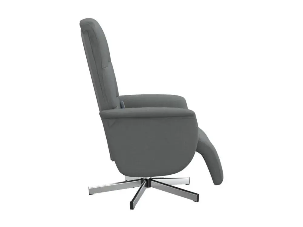 Fauteuil inclinable de massage et repose-pieds gris profond tissu