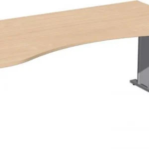 geramöbel Bureau ergonomique rigide couvre-pieds en C en option 1800x1000x720 hêtre/argent N-648337-BS prendre à bas prix