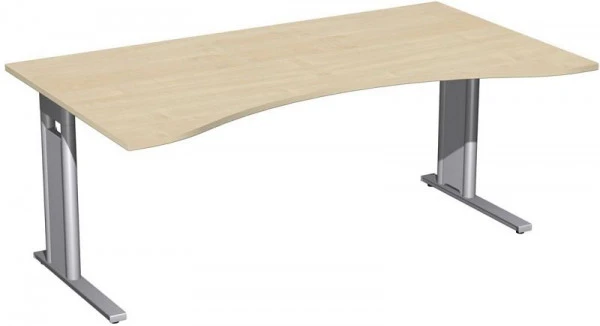 geramöbel Bureau ergonomique rigide couvre-pieds en C en option 1800x1000x720 érable/argent N-648337-AS obtenir à bas prix...
