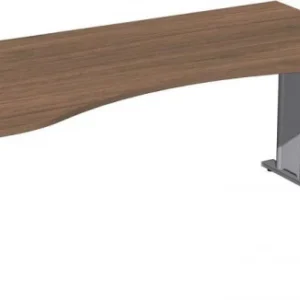 geramöbel Bureau ergonomique rigide panneau pied C en option 1800x1000x720 noyer/argent N-648337-NS acquérir à bas prix av...