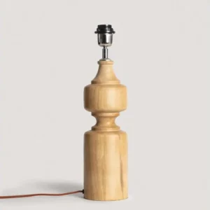 Iluzzia Pied de Lampe à poser en bois Sansa ILUZZIA Naturel avec système de clipsage