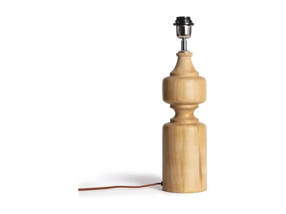 Iluzzia Pied de Lampe à poser en bois Sansa ILUZZIA Naturel avec système de clipsage