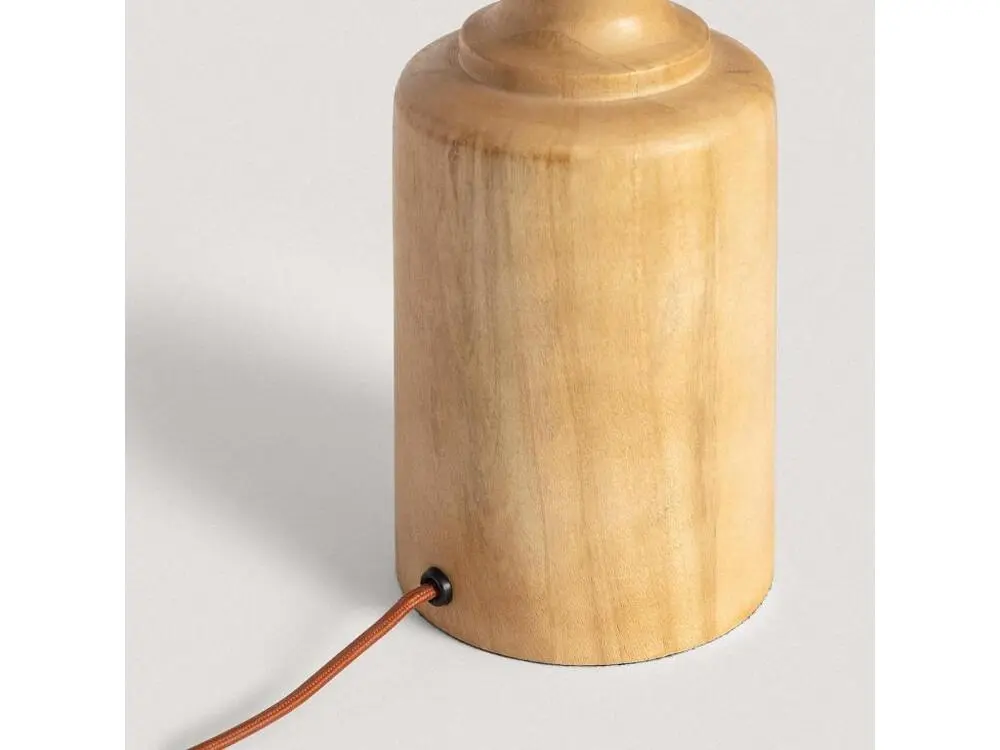 Iluzzia Pied de Lampe à poser en bois Sansa ILUZZIA Naturel avec système de clipsage