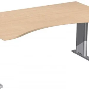 Kit d'assemblage pour geramöbel Bureau ergonomique rigide couvre-pieds C en option 1600x1000x720 hêtre/argent N-648336-BS...