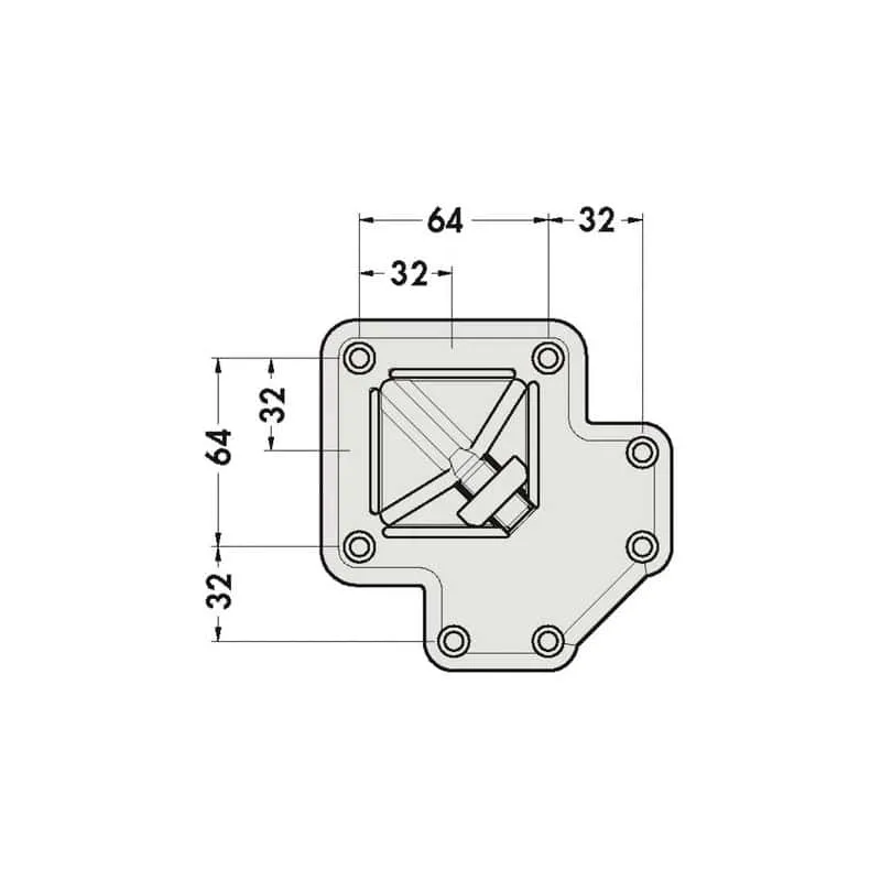 Kit d'assemblage pour Pied de table - 705 mm carré 60 Chromé CAMAR 64670C104RN