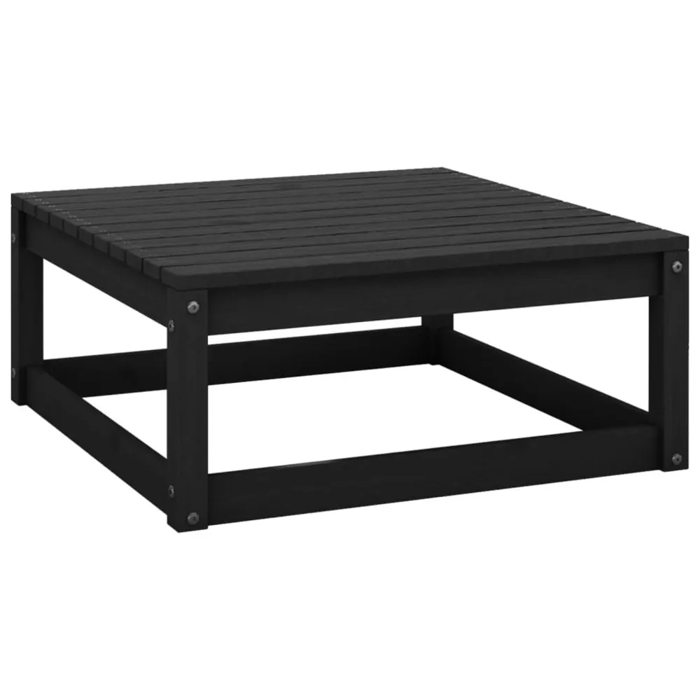 Kit d'assemblage pour Repose-pied de jardin 70x70x30 cm noir bois de pin résistant