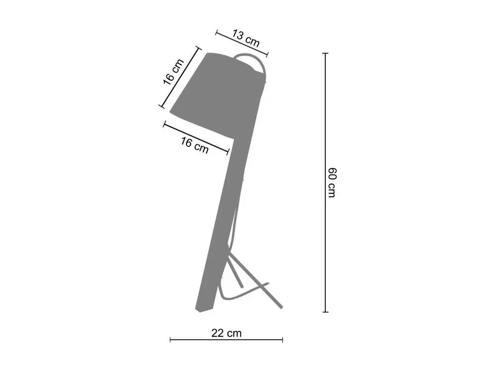 Lampe de bureau trépied bois blanc 60 cm. avec compartiments intégrés