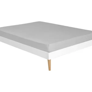 Lit 2 places avec pieds 120x190 cm bois massif blanc