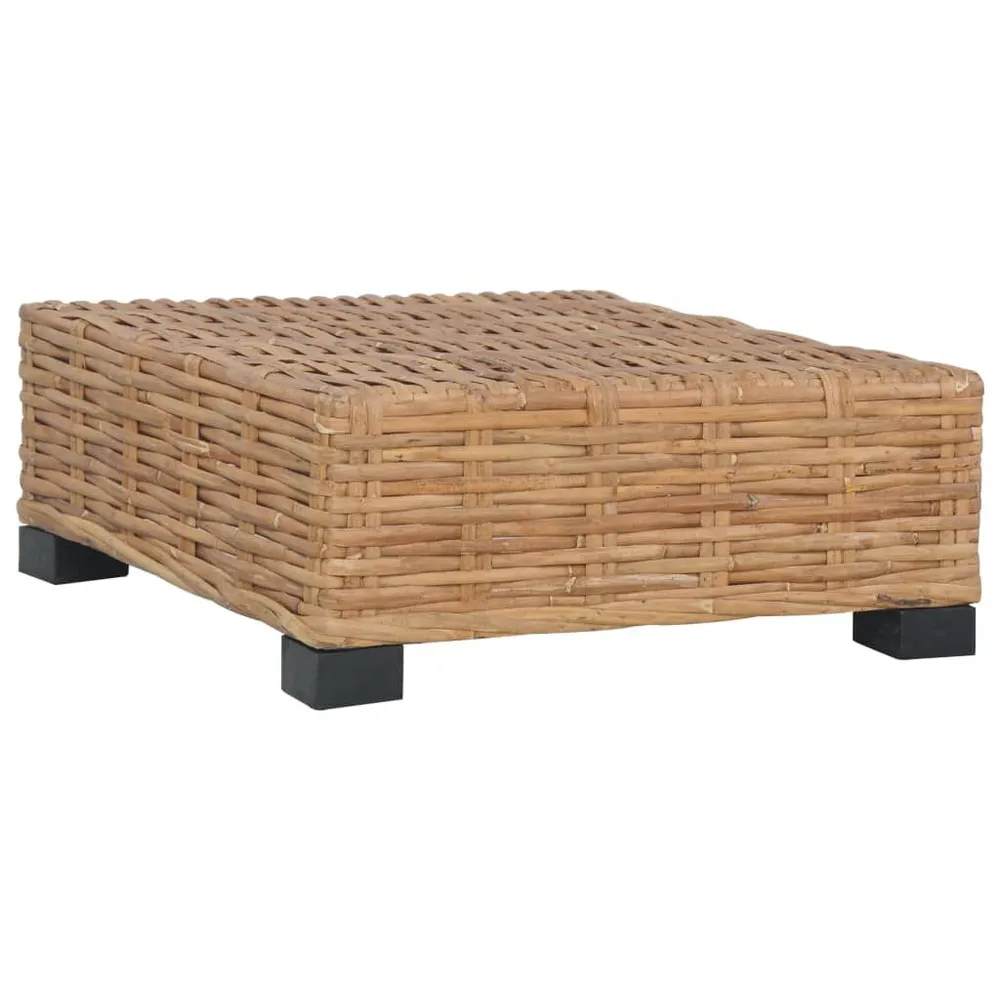 Organisateur de câbles Repose-pied avec coussin Rotin naturel
