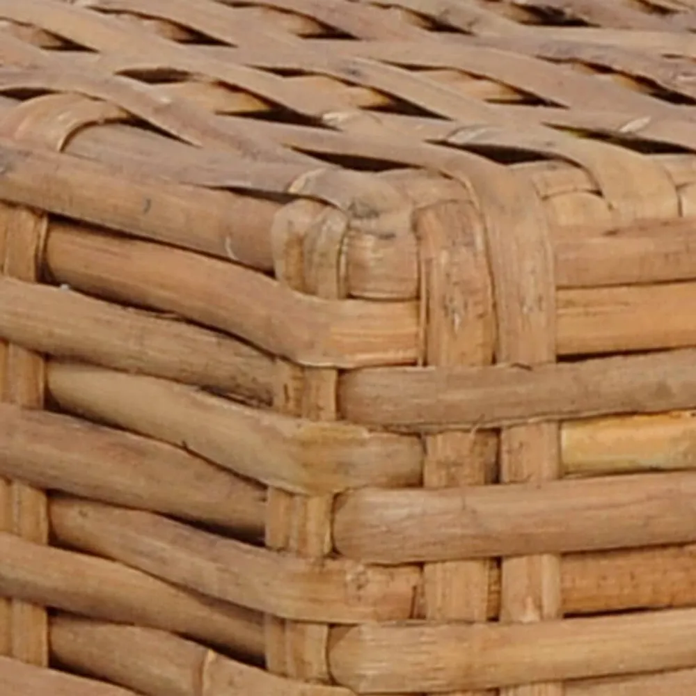 Organisateur de câbles Repose-pied avec coussin Rotin naturel