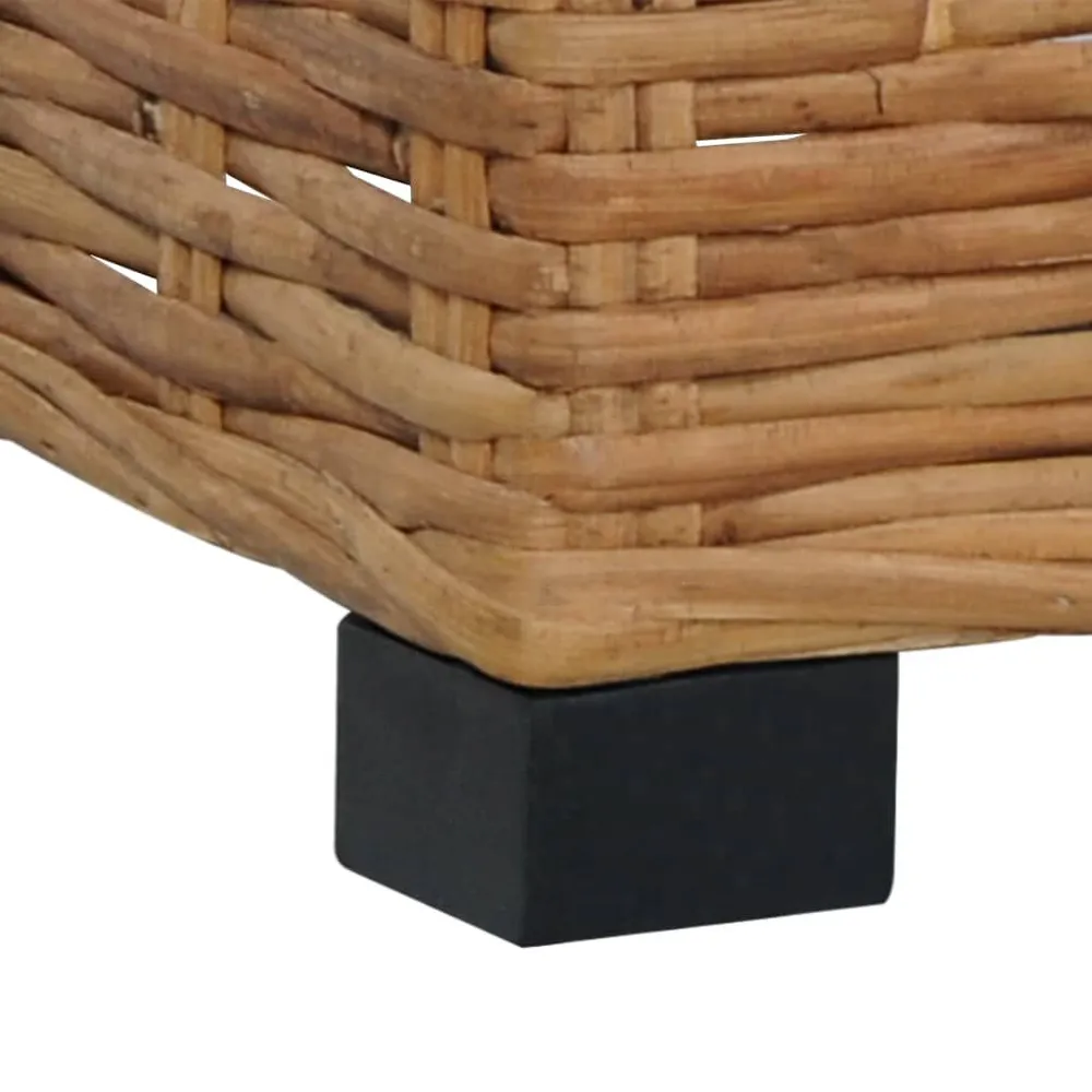 Organisateur de câbles Repose-pied avec coussin Rotin naturel