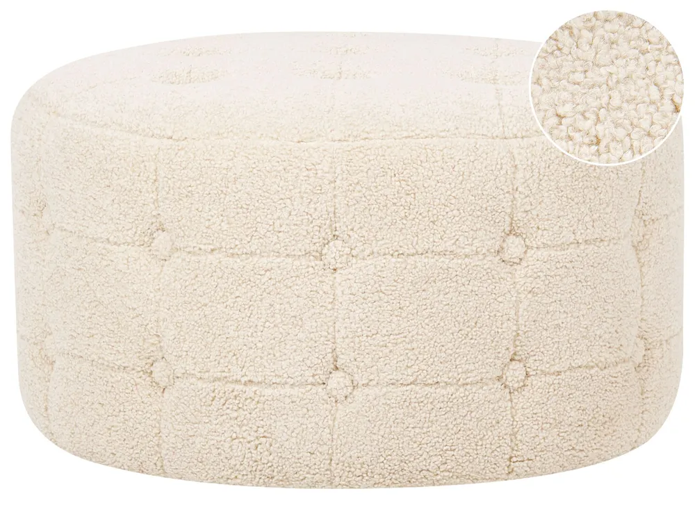 Organisateur de câbles Repose-pieds bouclé crème TAMPA