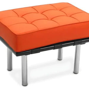 Organisateur de câbles Repose-pieds Tapissé en Polyuréthane - Barcel Orange