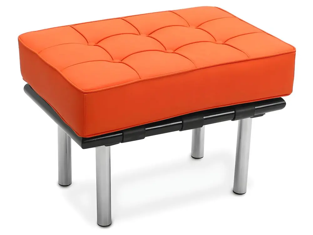 Organisateur de câbles Repose-pieds Tapissé en Polyuréthane - Barcel Orange