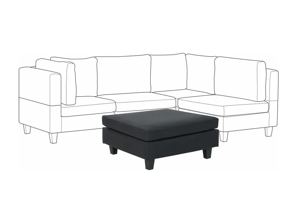Ottoman en tissu noir UNSTAD pour poste de travail réglable