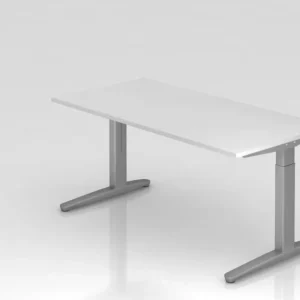 Pieds antidérapants pour Bureau Hammerbacher pied C 160x80cm blanc/argent coulisses en aluminium argent (similaire à RAL 9...