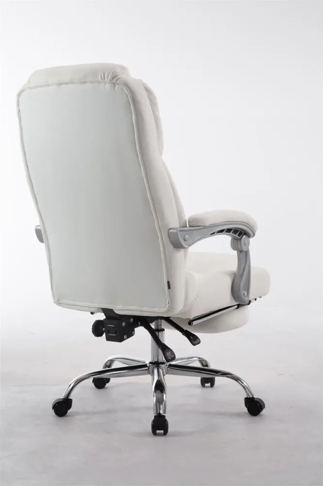 Pieds antidérapants pour Fauteuil de bureau ergonomique avec repose-pieds extensible synthétique blanc BUR10170