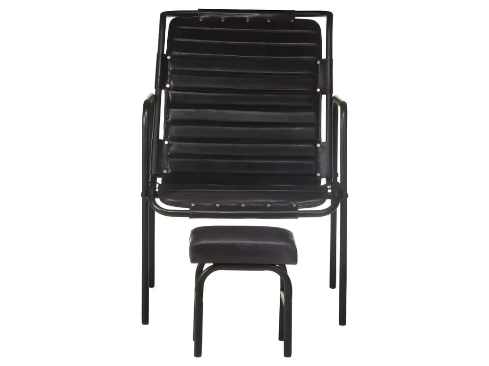 Pieds antidérapants pour Fauteuil de relaxation avec repose-pied Noir Cuir véritable