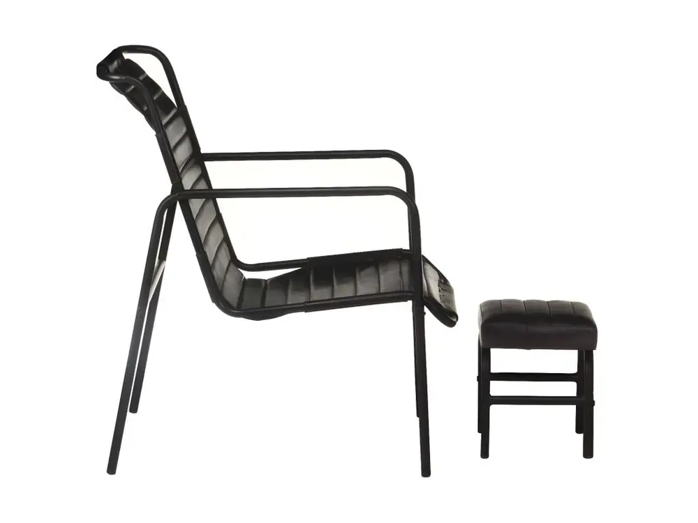 Pieds antidérapants pour Fauteuil de relaxation avec repose-pied Noir Cuir véritable