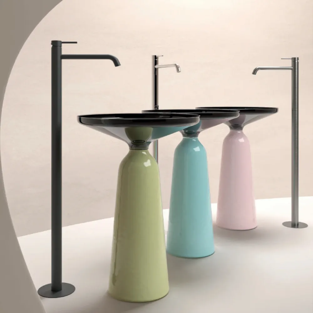 Pieds antidérapants pour Mitigeur monocommande lavabo sur pied RubiFlux série Regal - Noir Mat