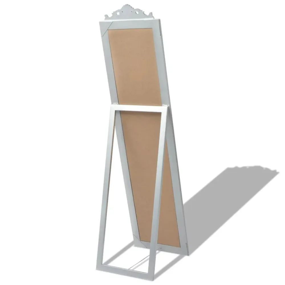 Plateau de rangement Miroir sur pied Style baroque 160 x 40 cm Argenté DEC022664