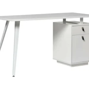 Plateau de rangement RHOD - Bureau 1 Porte 1 Tiroir Pieds et Plateau Blancs
