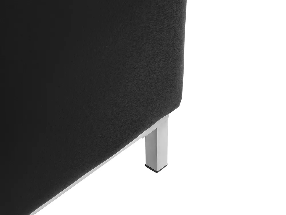 Pouf en cuir noir OSLO avec revêtement anti-rayures
