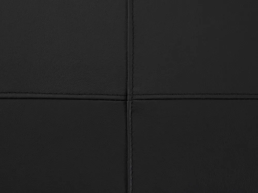 Pouf en cuir noir OSLO avec revêtement anti-rayures