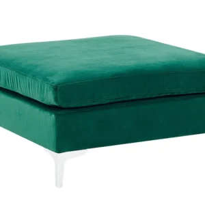 Pouf ottoman en velours vert EVJA (Lot de 4)