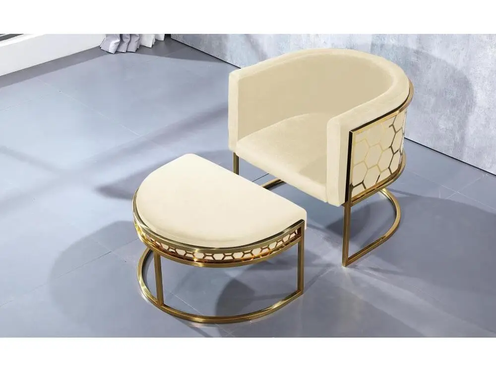 Pouf / repose-pieds Honey Velours Sable