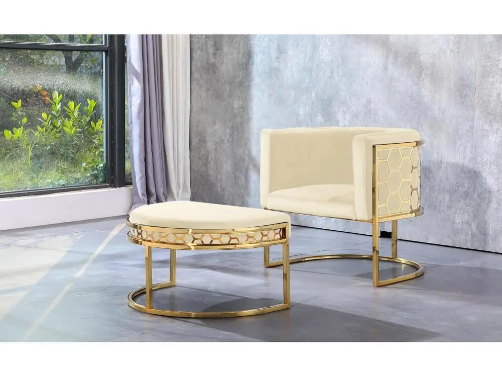 Pouf / repose-pieds Honey Velours Sable