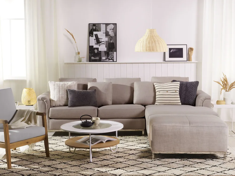 Pouf en tissu naturel OSLO