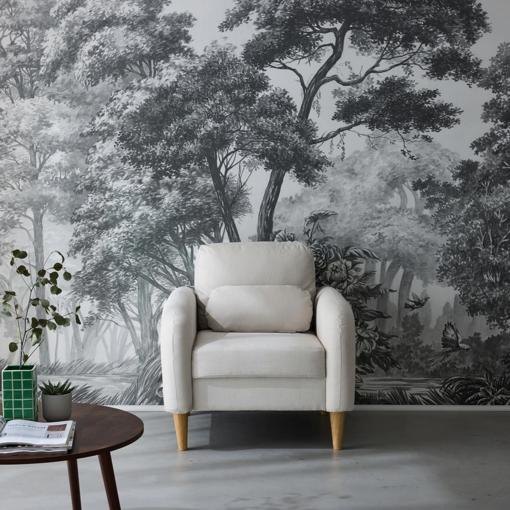 Professionnel Haute Qualité Fauteuil scandinave arrondi tissu blanc pieds bois