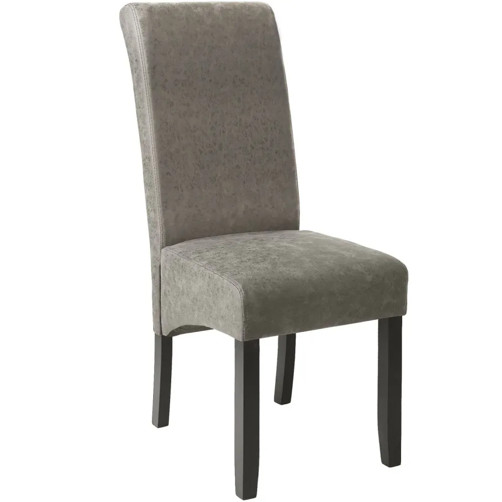 Professionnel Haute Qualité Lot de 4 chaises pieds noir siège de salon cuisine salle à manger design carré élégant gris 08...