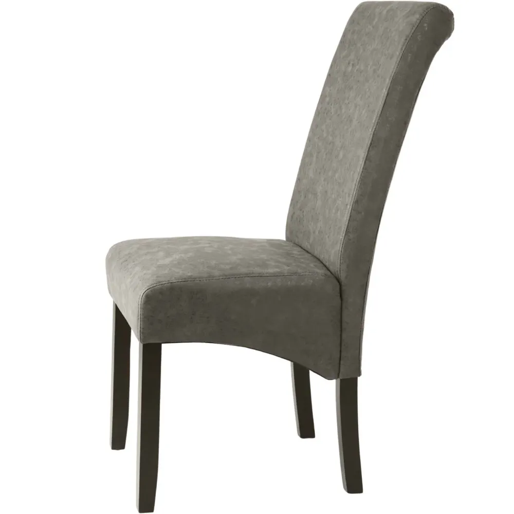 Professionnel Haute Qualité Lot de 4 chaises pieds noir siège de salon cuisine salle à manger design carré élégant gris 08...