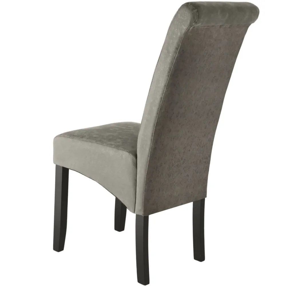 Professionnel Haute Qualité Lot de 4 chaises pieds noir siège de salon cuisine salle à manger design carré élégant gris 08...