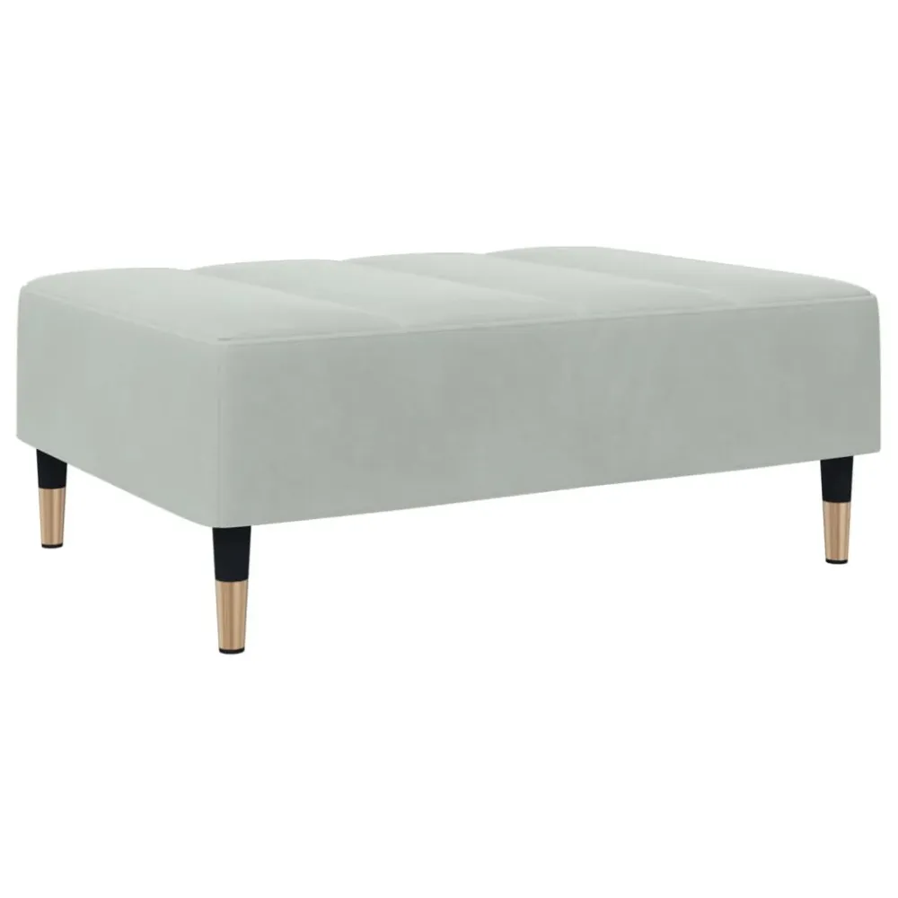 Professionnel Haute Qualité Repose-pieds tabouret bout de lit 77 x 55 x 31 cm en velours gris DEC030267