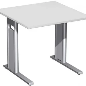 Protection de bord bureau geramöbel réglable en hauteur panneau pied C en option 800x800x680-820 gris évident/argent N-647...