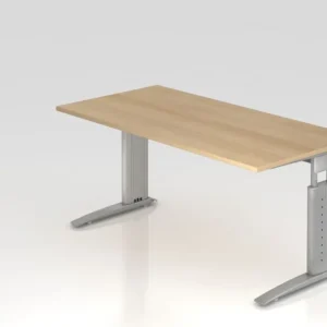 Protection de bord Bureau Hammerbacher pied C 160x80cm chêne/argent hauteur de travail 68-86 cm réglable VUS16/E/S acquéri...