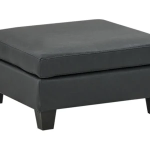 Équipement de Bureau Ergonomique Ottoman en cuir PU noir UNSTAD