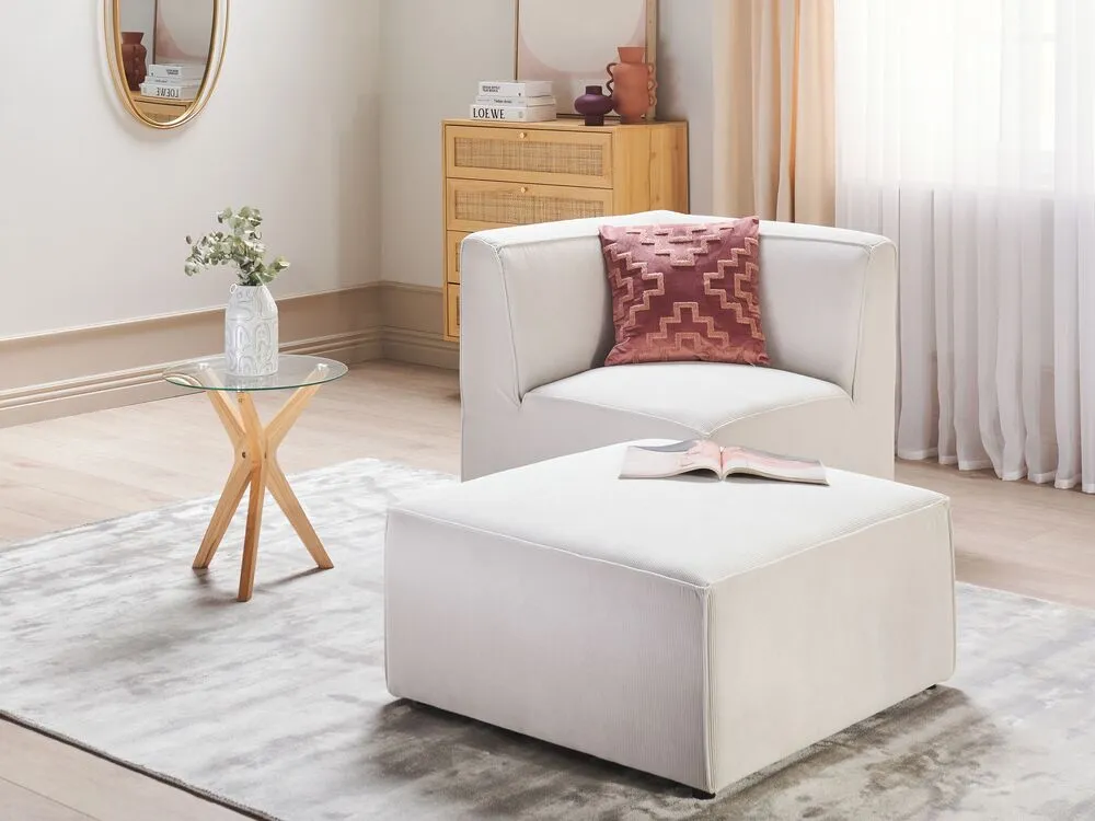 Équipement de Bureau Ergonomique Pouf ottoman en velours côtelé blanc cassé LEMVIG